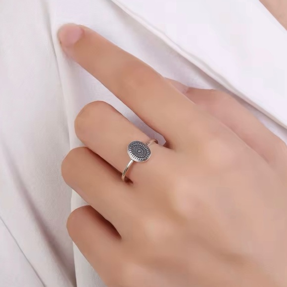 Boho Style Sterling Silver Ring with Antiquing - Picture 1 of 6